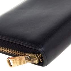 Ralph Lauren Black Leather Zip Around Wallet