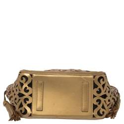 مملوكة مسبقًا حقيبة يد رالف لورين سكرول فاشيتا جلد ذهبي