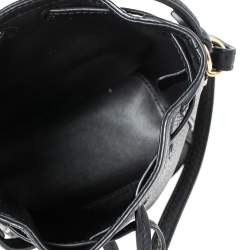 Pre Owned Ralph Lauren Black Leather Ricky Drawstring Bucket Bag