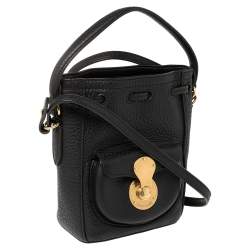 Pre Owned Ralph Lauren Black Leather Ricky Drawstring Bucket Bag