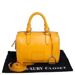 Pre Owned Ralph Lauren Mustard Leather Stirrup Boston Bag