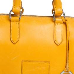 Pre Owned Ralph Lauren Mustard Leather Stirrup Boston Bag
