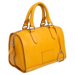 Pre Owned Ralph Lauren Mustard Leather Stirrup Boston Bag