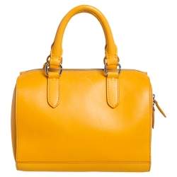 Pre Owned Ralph Lauren Mustard Leather Stirrup Boston Bag