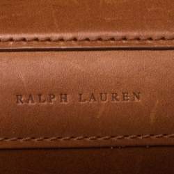 Pre Owned Ralph Lauren Silver Leather Stirrup Flap Shoulder Bag