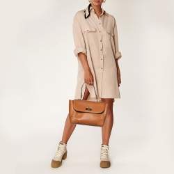 Pre Owned Ralph Lauren Brown Leather Tiffin 27 Top Handle Bag