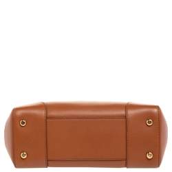 Pre Owned Ralph Lauren Brown Leather Tiffin 27 Top Handle Bag