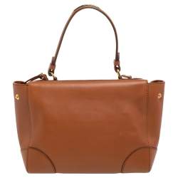 Pre Owned Ralph Lauren Brown Leather Tiffin 27 Top Handle Bag