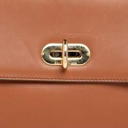 Pre Owned Ralph Lauren Brown Leather Tiffin 27 Top Handle Bag