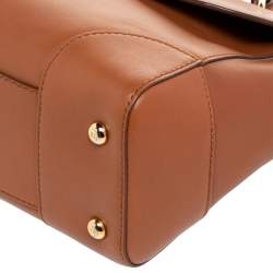 Pre Owned Ralph Lauren Brown Leather Tiffin 27 Top Handle Bag