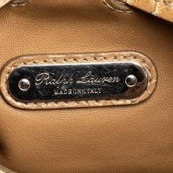 Pre Owned Ralph Lauren Beige Python Ricky Drawstring Bucket Bag