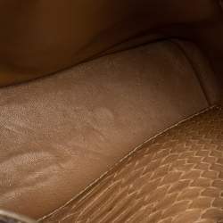 Pre Owned Ralph Lauren Beige Python Ricky Drawstring Bucket Bag