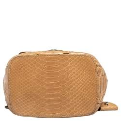 Pre Owned Ralph Lauren Beige Python Ricky Drawstring Bucket Bag
