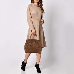 Pre Owned Ralph Lauren Brown Nubuck Leather Ricky Tote
