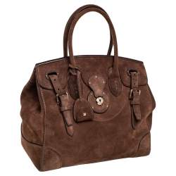 Pre Owned Ralph Lauren Brown Nubuck Leather Ricky Tote