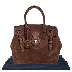Pre Owned Ralph Lauren Brown Nubuck Leather Ricky Tote