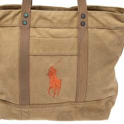 مملوكة مسبقًا Ralph Lauren Beige Canvas Logo Tote
