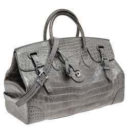 Ralph Lauren Grey Alligator Ricky Tote