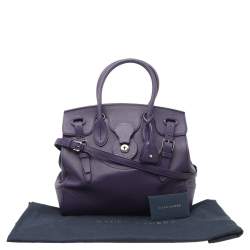 Pre Owned Ralph Lauren Deep Purple Leather Soft Ricky Shoulder Bag