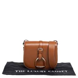Pre Owned Ralph Lauren Brown Leather Equestrian Stirrup Shoulder Bag