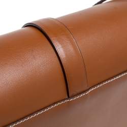 Pre Owned Ralph Lauren Brown Leather Equestrian Stirrup Shoulder Bag
