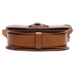 Pre Owned Ralph Lauren Brown Leather Equestrian Stirrup Shoulder Bag