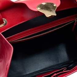 Pre Owned حقبة ساتشل رالف لورين ريكي جلد أحمر 