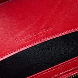 Pre Owned حقبة ساتشل رالف لورين ريكي جلد أحمر 