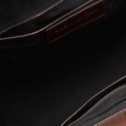 Pre Owned حقيبة ساتشل بالنسياغا ساك سوبربي سويدي وجلد بني 