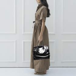 Pre Owned Ralph Lauren Black Patent Leather Ricky Tote