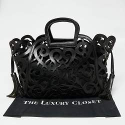 مملوكة مسبقًا حقيبة يد توتس رالف لورين فاشيتا جلد أسود