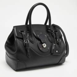 Pre Owned Ralph Lauren Black Leather Ricky 27 Satchel 