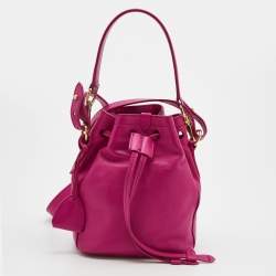 Pre Owned Ralph Lauren Pink Leather Ricky Drawstring Bucket Bag