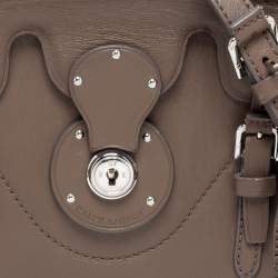 Pre Owned Ralph Lauren Dark Beige Leather Ricky Top Handle Bag