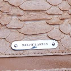 Ralph Lauren Beige Python Wristlet Clutch