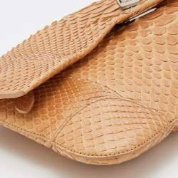 Ralph Lauren Beige Python Wristlet Clutch
