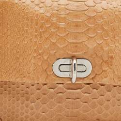 Ralph Lauren Beige Python Wristlet Clutch