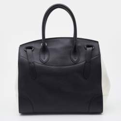 Pre Owned Ralph Lauren Black/White Leather Soft Ricky Tote