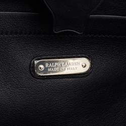 Pre Owned Ralph Lauren Black/White Leather Soft Ricky Tote
