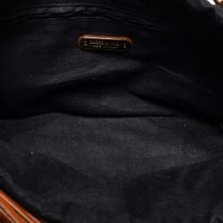 Ralph Lauren Brown Laser Cut Leather Small Vachetta Scroll Tote