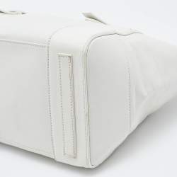 حقيبة يد توتس رالف لورين ريكي جلد ناعم مطبوع مورد أبيض/أسود