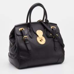 Pre Owned Ralph Lauren Black Leather Western Ricky Satchel