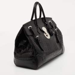 Pre Owned Ralph Lauren Black Alligator Ricky 40 Tote 