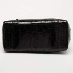 Pre Owned Ralph Lauren Black Alligator Ricky 40 Tote 