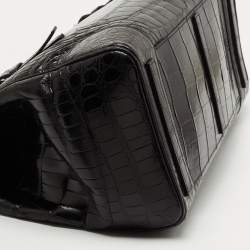 Pre Owned Ralph Lauren Black Alligator Ricky 40 Tote 