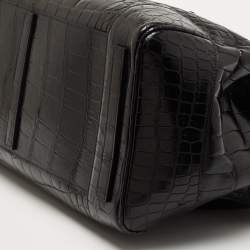 Pre Owned Ralph Lauren Black Alligator Ricky 40 Tote 