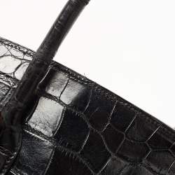 Pre Owned Ralph Lauren Black Alligator Ricky 40 Tote 