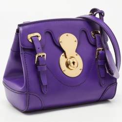 Pre Owned Ralph Lauren Purple Leather Ricky Crossbody Bag