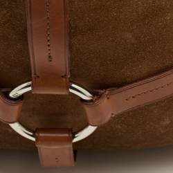 Pre Owned Ralph Lauren Brown Suede and Leather Stirrup Shoulder Bag