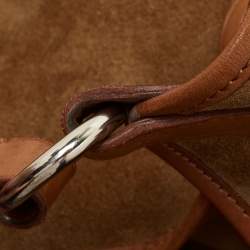 Pre Owned Ralph Lauren Brown Suede and Leather Stirrup Shoulder Bag
